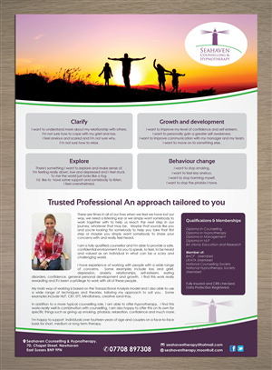 Flyer-Design von Sbss für Seahaven Counselling & Hypnotherapy | Design: #3443781