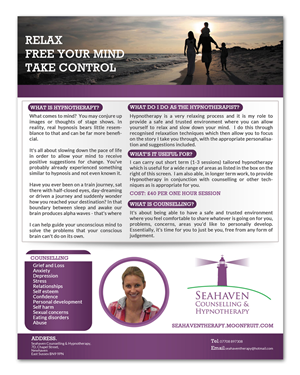 Flyer Design by ESolz Technologies for Seahaven Counselling & Hypnotherapy | Design #3389234