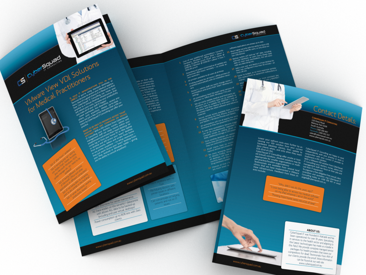 Diseño de Brochure por Bogi para CyberSquad IT Consulting | Diseño #866973