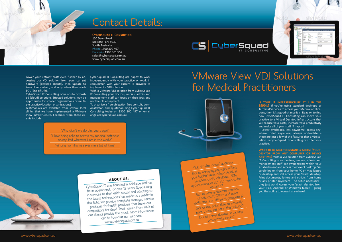 Broschüren-Design von Bogi für CyberSquad IT Consulting | Design #866974