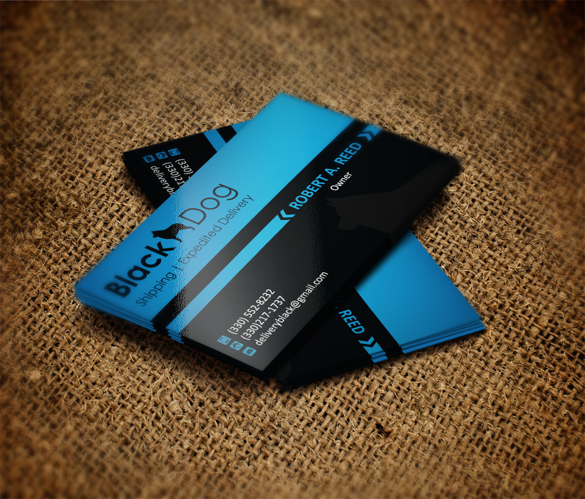Business Card Design by MT for black dog shipping | Design #3437723