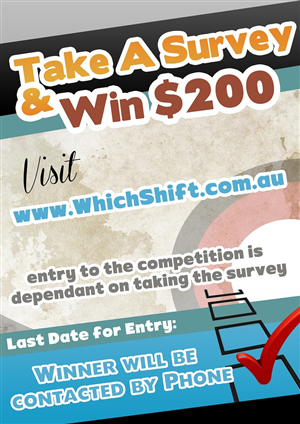 Which Shift survey and prize | Poster Design by DesigNart