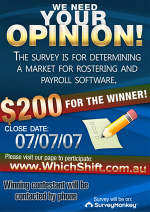 Which Shift survey and prize | Poster Design by Jay