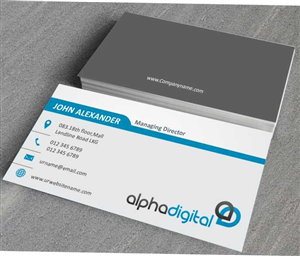 Business Card Design by AwsomeD for Alpha Digital | Design: #3402042