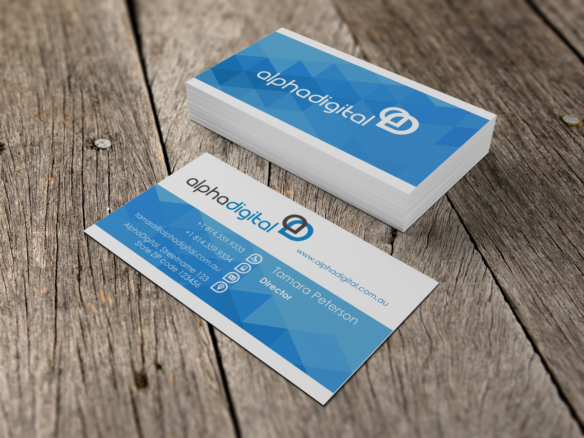 Diseño de Tarjeta de Presentación por HYPdesign para Alpha Digital | Diseño #3426159