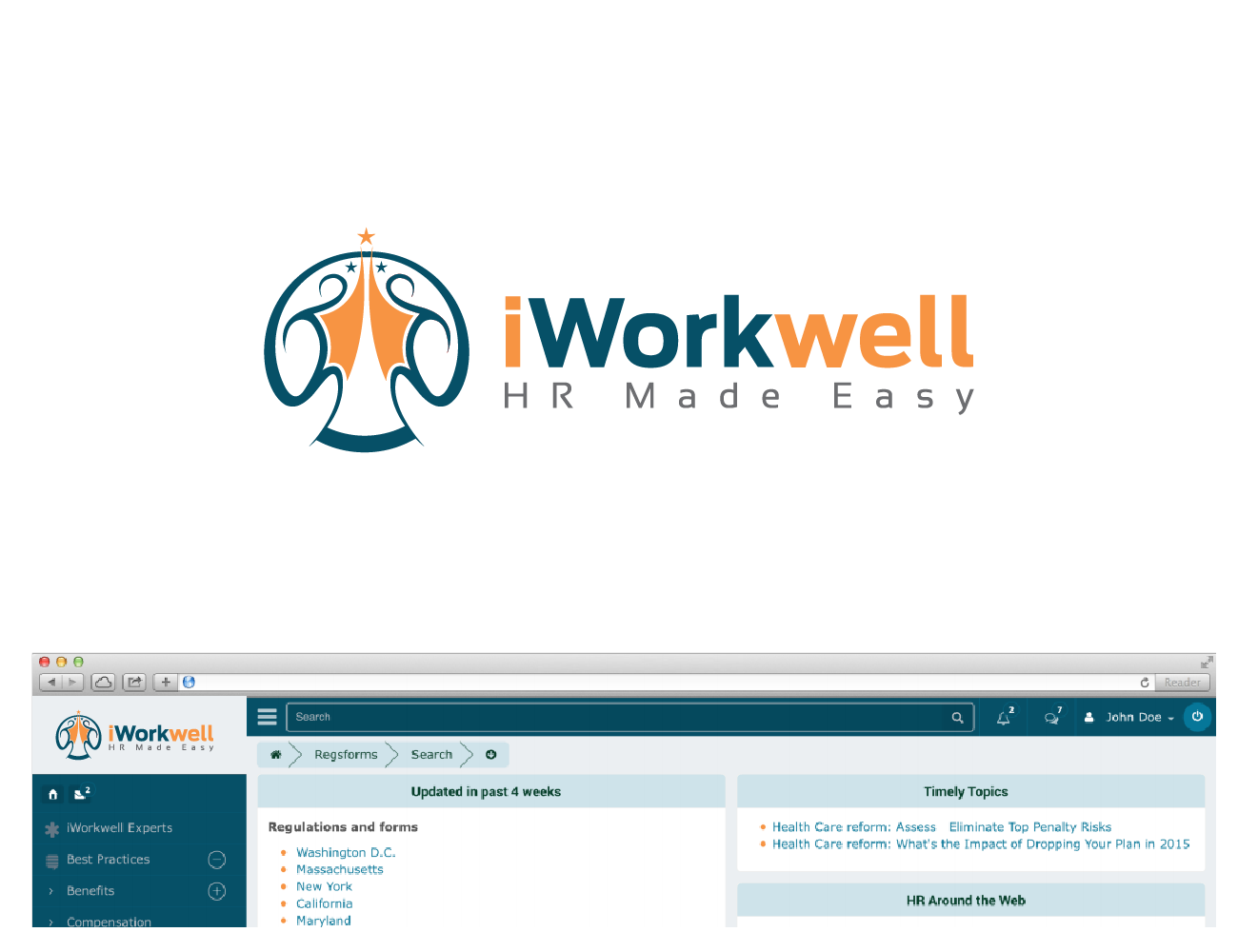 Logo Design by NDRO for iWorkwell, Inc. | Design #4223527