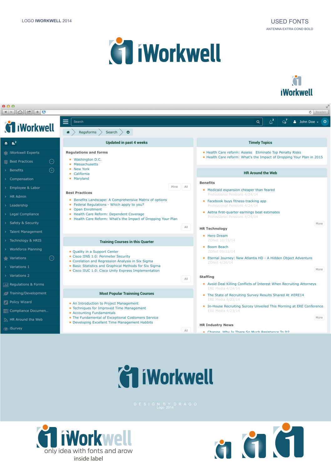 Logo Design by Drago for iWorkwell, Inc. | Design #3909792