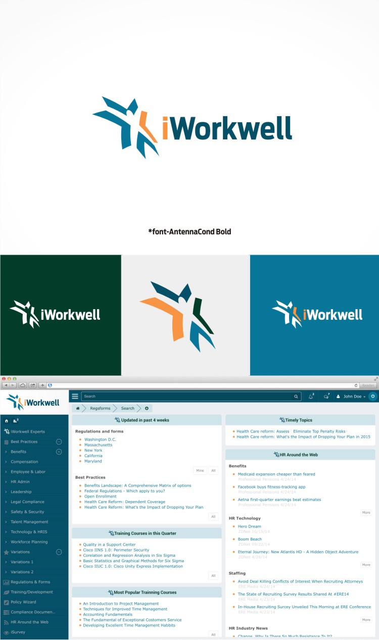 Logo Design by gray mind for iWorkwell, Inc. | Design #4367494