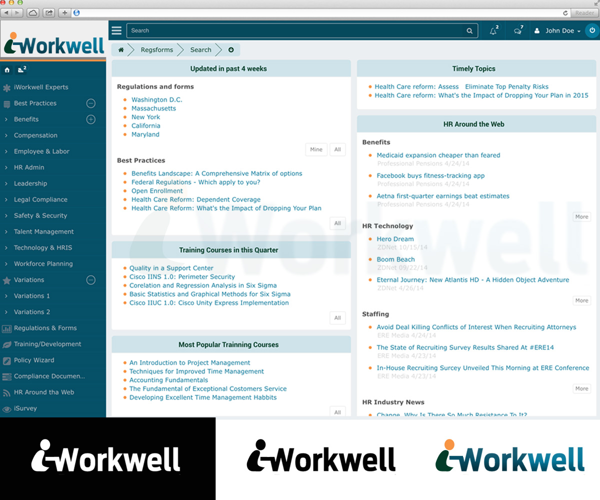 Logo Design by polj designs for iWorkwell, Inc. | Design #4326098