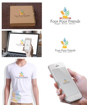 Logo Design by Gentle Spring Rain for Four Pour Friends | Design: #3406419