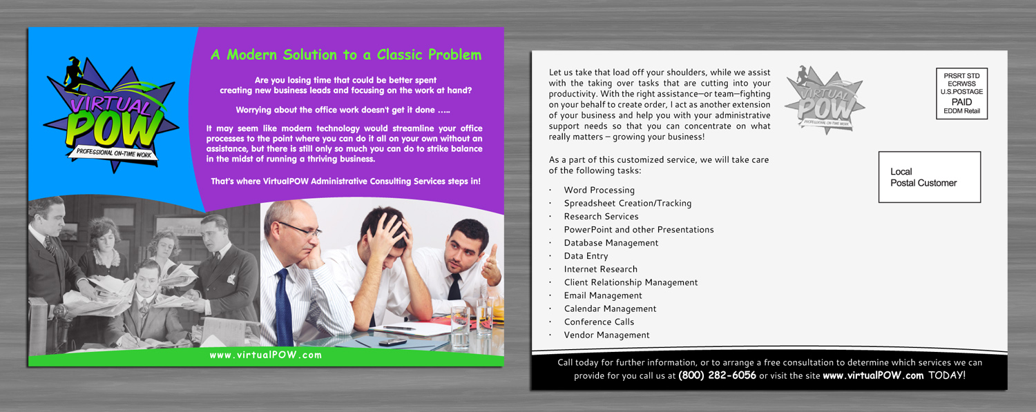 Postcard Design by Sbss for VirtualPOW | Design #3589385