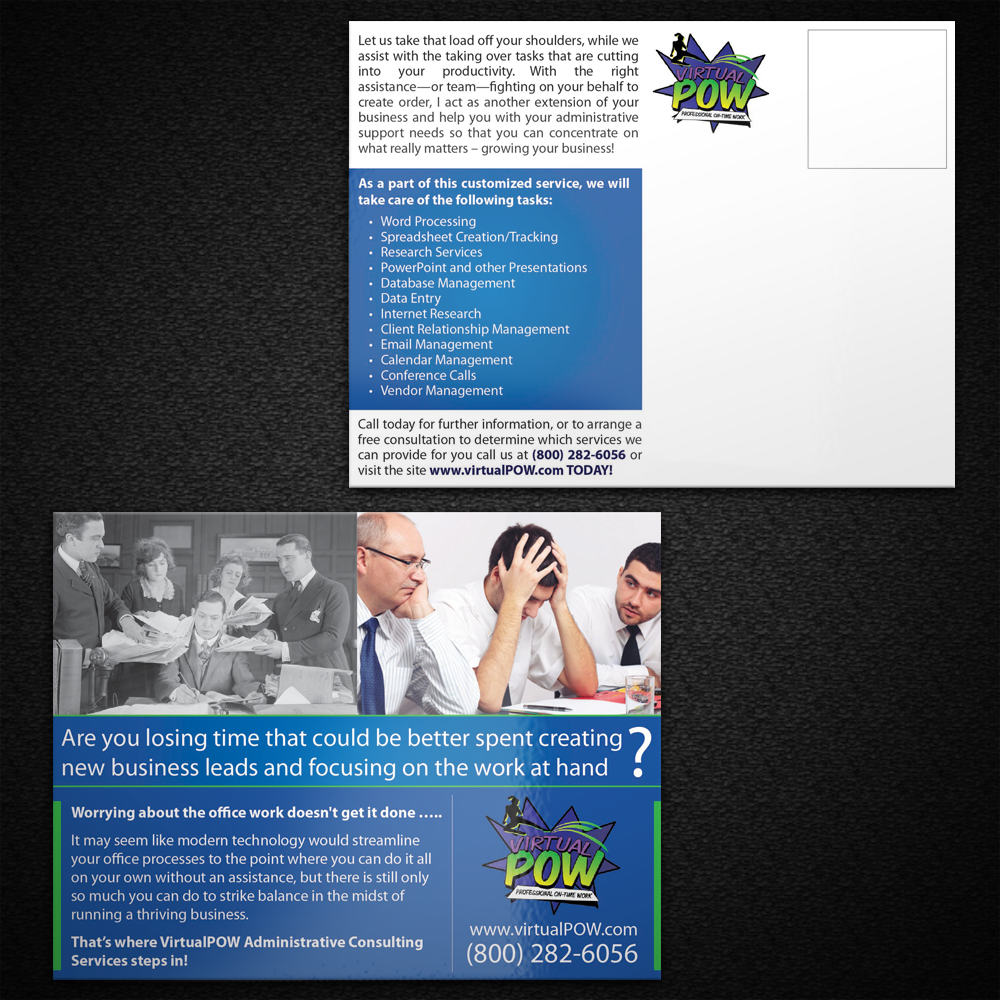 Postcard Design by Mon01 for VirtualPOW | Design #3402623