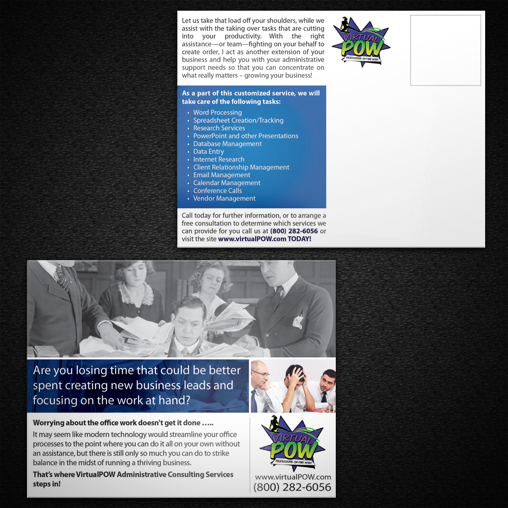 Postcard Design by Mon01 for VirtualPOW | Design #3402654