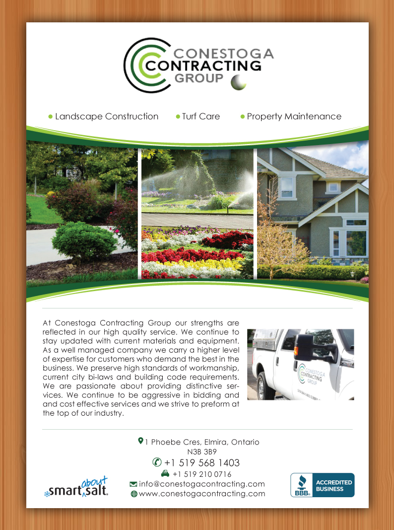 Brochure Design by Sbss for Conestoga Contracting Group Inc | Design #3419127