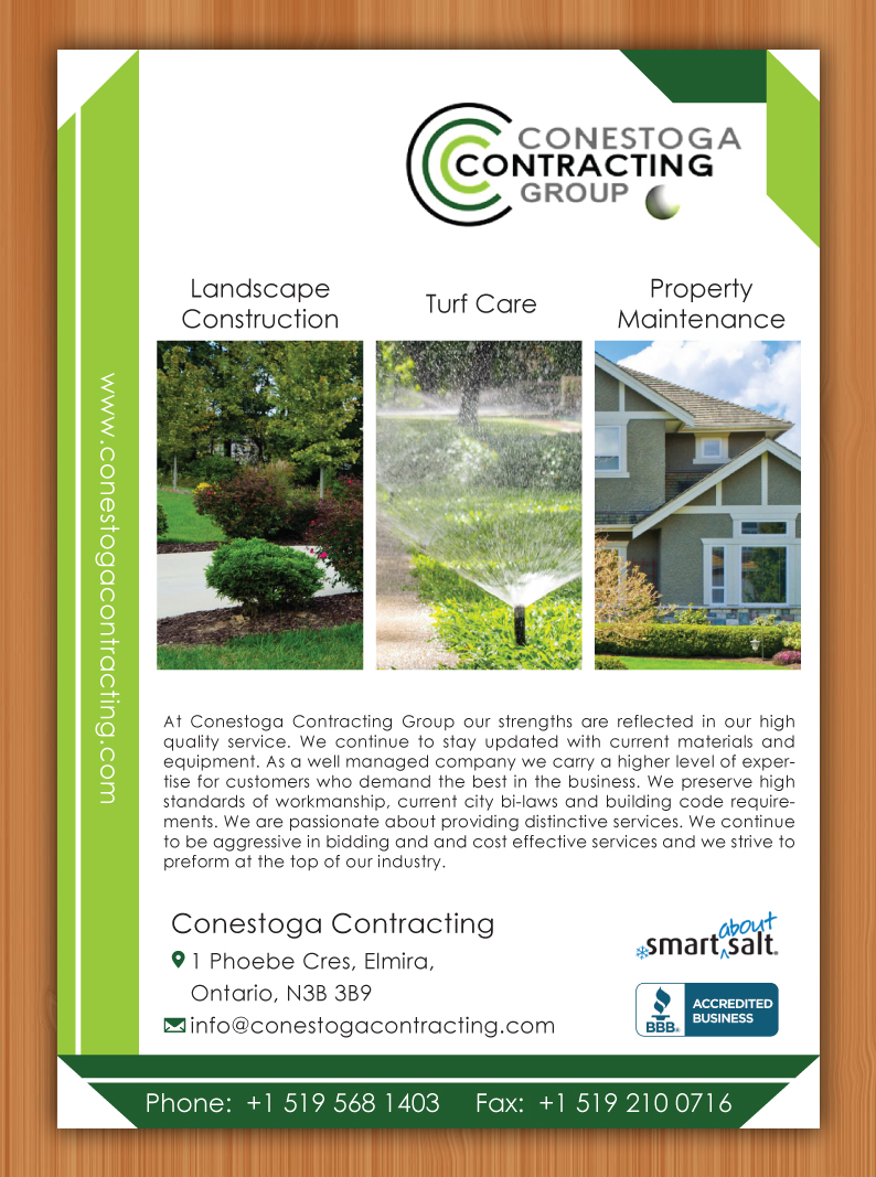 Brochure Design by Sbss for Conestoga Contracting Group Inc | Design #3419135