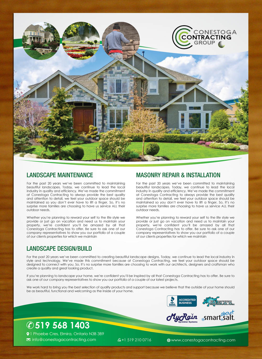 Brochure Design by Sbss for Conestoga Contracting Group Inc | Design #3436845