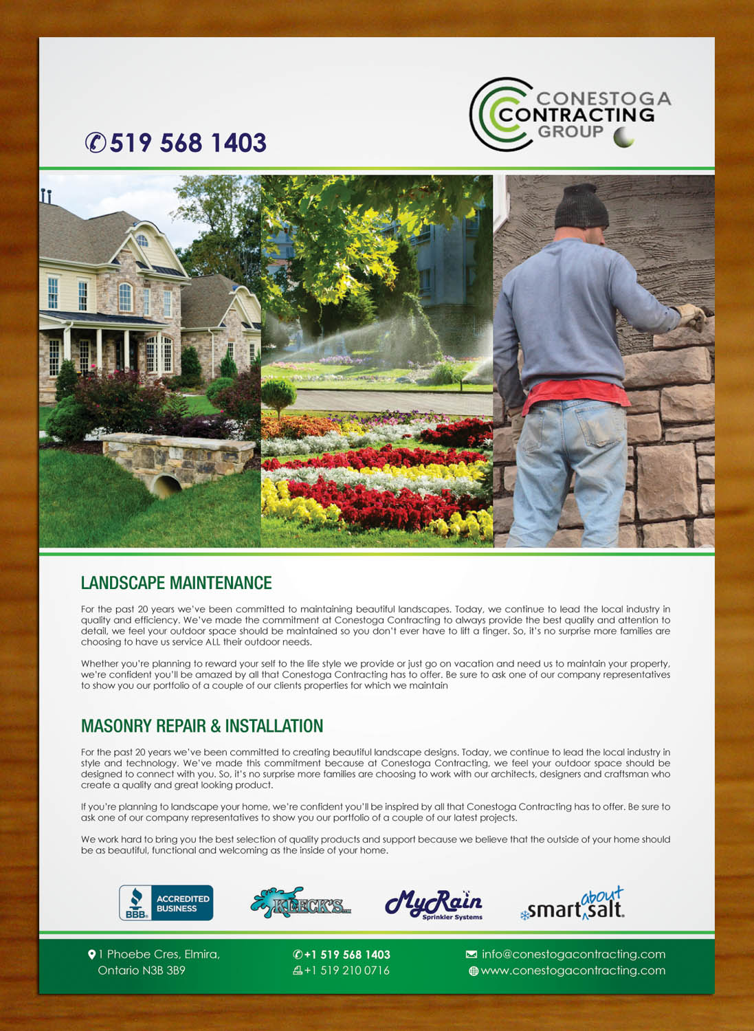 Brochure Design by Sbss for Conestoga Contracting Group Inc | Design #3436849
