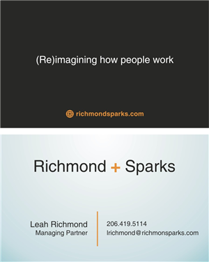 Design de Carte de Visite par Sushma pour Richmond + Sparks | Design : #3533377