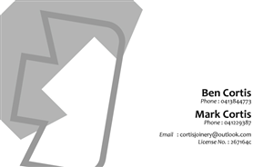 Visitenkarten-Design von taufik_alrahman für Cortis Joinery | Design: #3404489