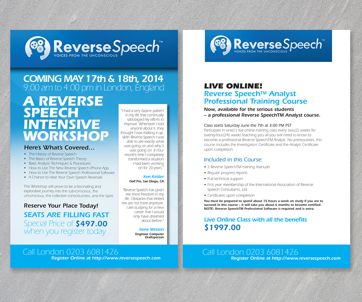 Flyer Design by see why for Reverse Speech Pty. Ltd. | Design #3405084