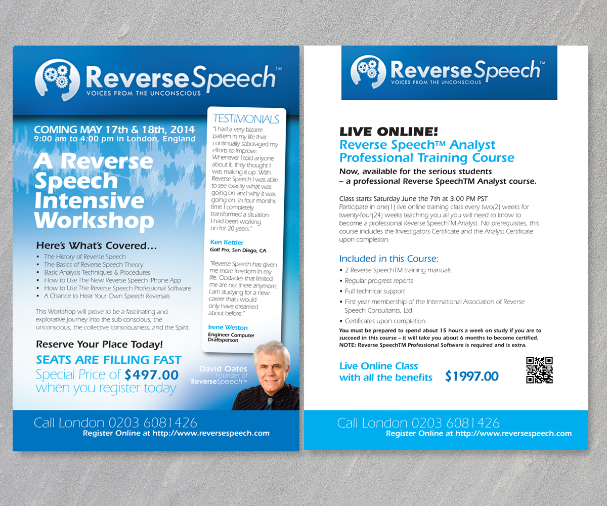 Flyer Design by see why for Reverse Speech Pty. Ltd. | Design #3430351