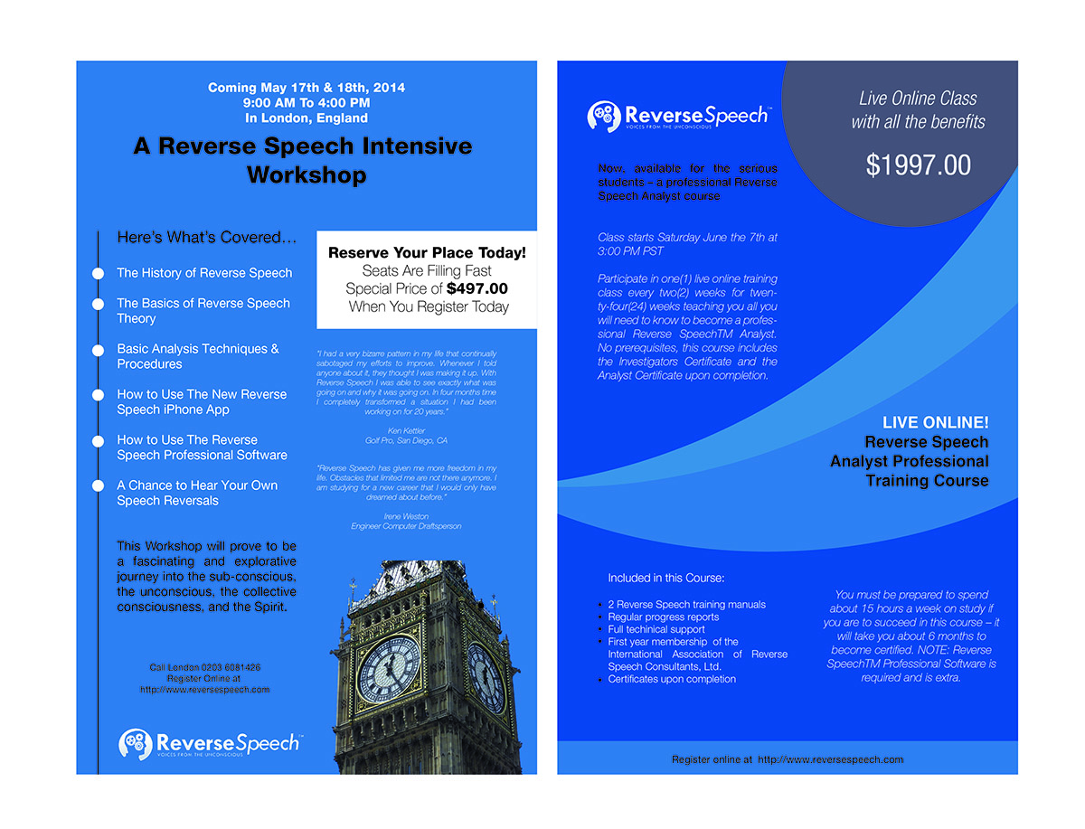 Flyer Design by Concept Studio for Reverse Speech Pty. Ltd. | Design #3411825