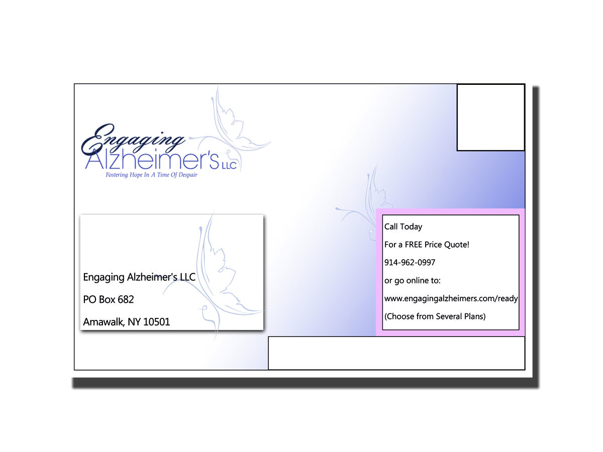 Postcard Design by rafaelenmanuel2 for Engaging Alzheimer''s LLC | Design #3458746