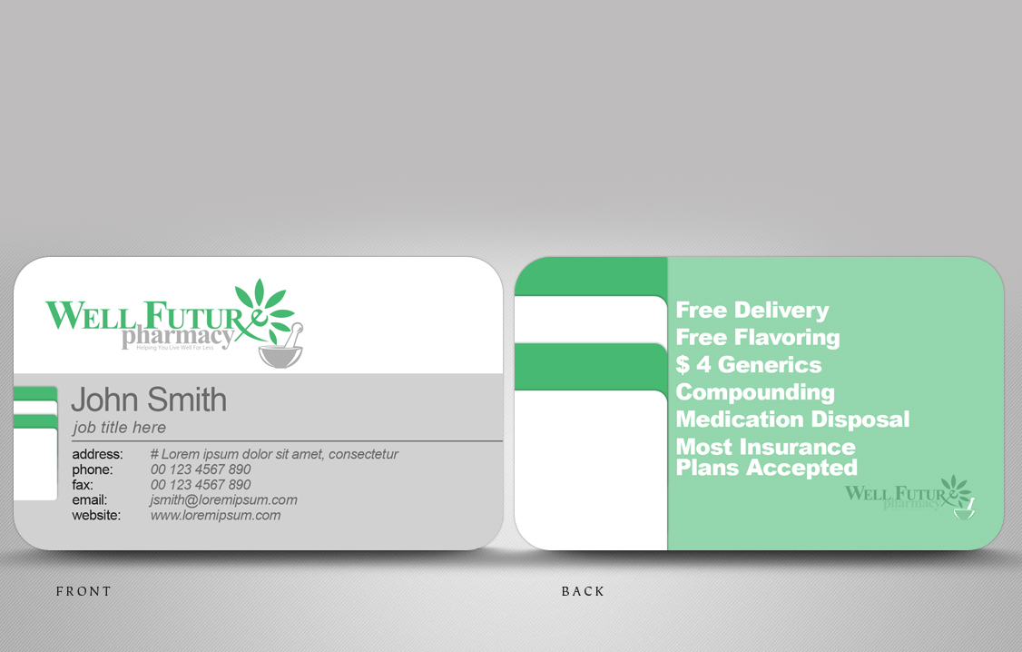 elegant playful pharmacy business card design for a company by