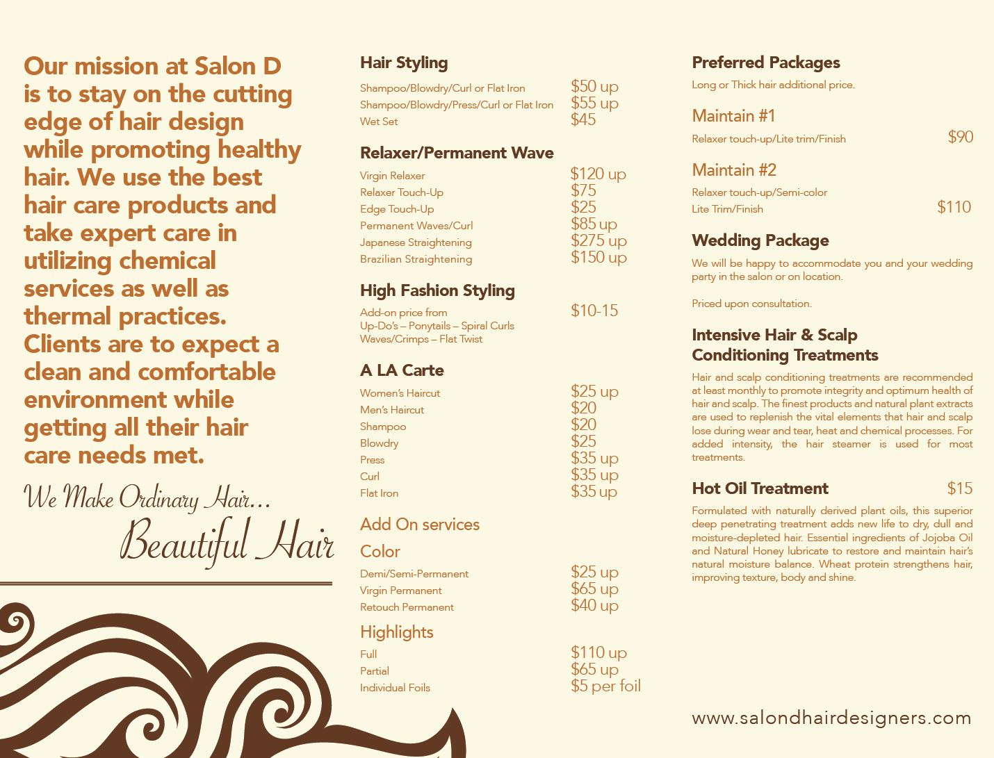 Brochure Design by TonyFitz317 for Salon D | Design #3439735