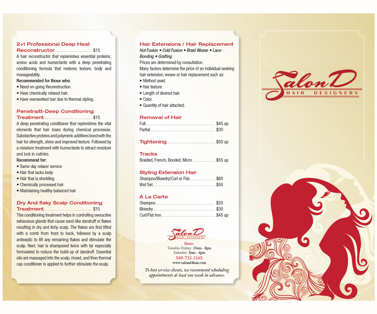 Broschüren-Design von Michele_co für Salon D | Design #3439501