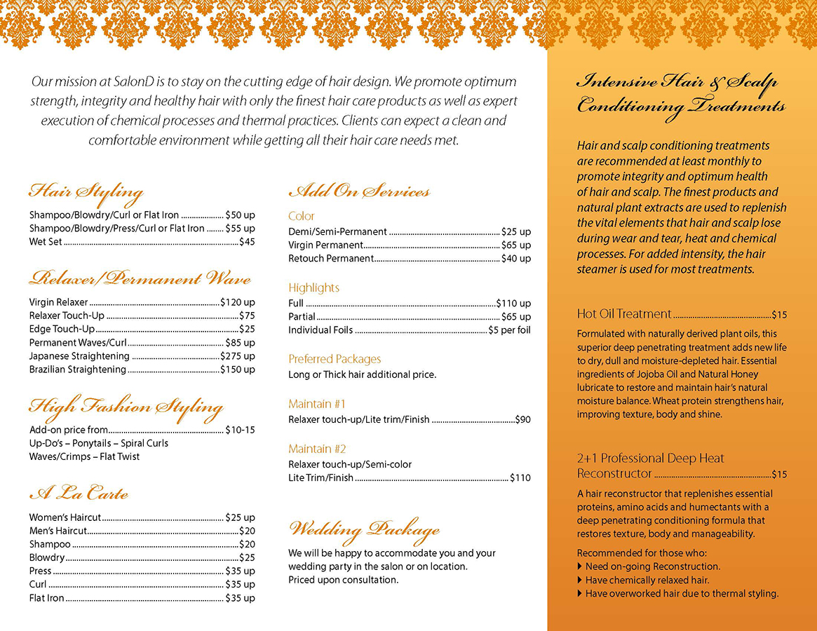 Brochure Design by Alby75 for Salon D | Design #3429169