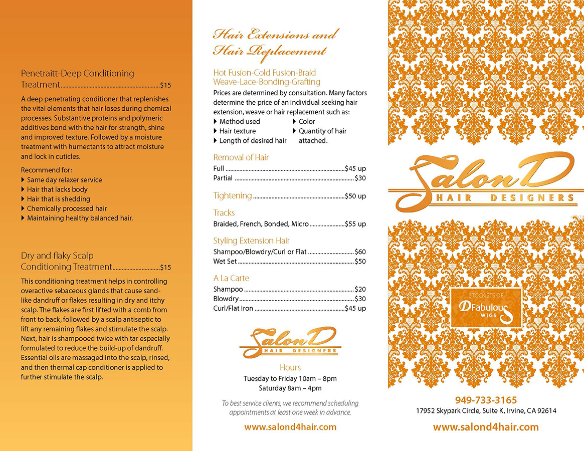 Brochure Design by Alby75 for Salon D | Design #3447927