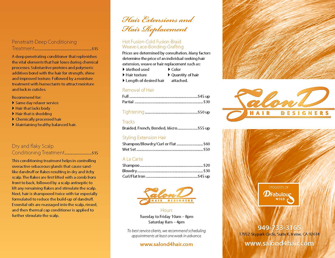Brochure Design by Alby75 for Salon D | Design #3447931