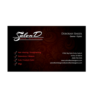 Business Card Design by Satyajit Sil Creations for Salon D | Design: #3416514