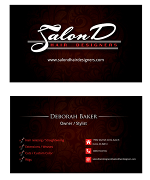 Salon D Hair Designers Business Card | Business Card Design by Satyajit Sil Creations