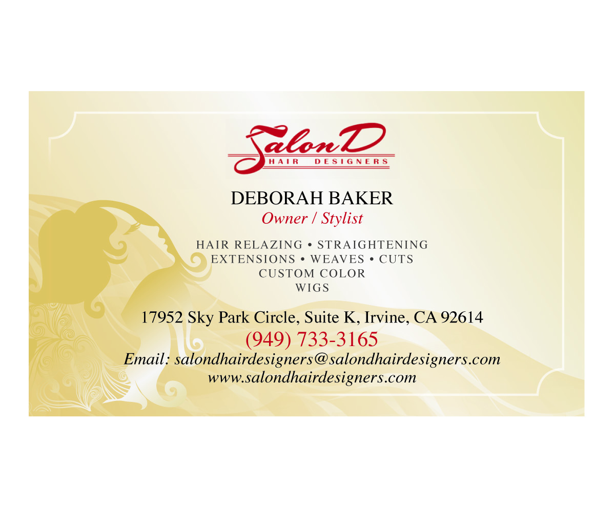 Business Card Design by Michele_co for Salon D | Design: #3446186