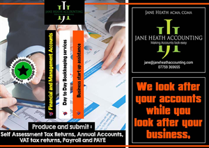 Flyer Design by jack7 for Jane Heath Accounting Solutions Ltd | Design: #3462047
