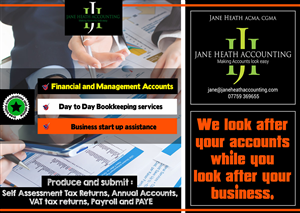 Flyer Design by jack7 for Jane Heath Accounting Solutions Ltd | Design: #3469656