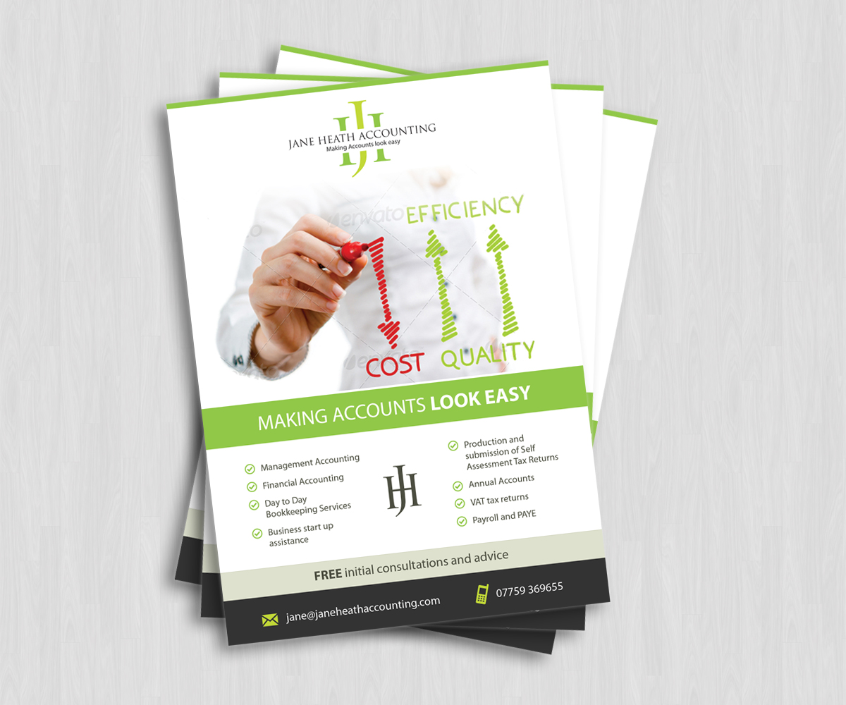 Flyer Design by Oilegak for Jane Heath Accounting Solutions Ltd | Design #3464946