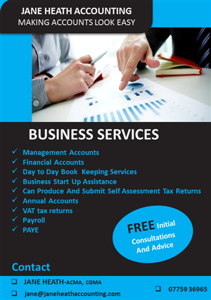 Flyer Design by humibest for Jane Heath Accounting Solutions Ltd | Design: #3457480