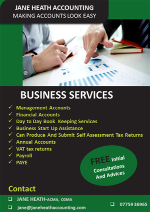 Flyer Design by humibest for Jane Heath Accounting Solutions Ltd | Design: #3462944