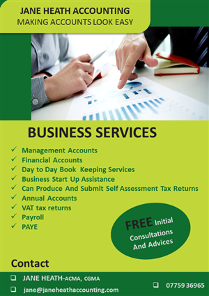Flyer Design by humibest for Jane Heath Accounting Solutions Ltd | Design: #3462955