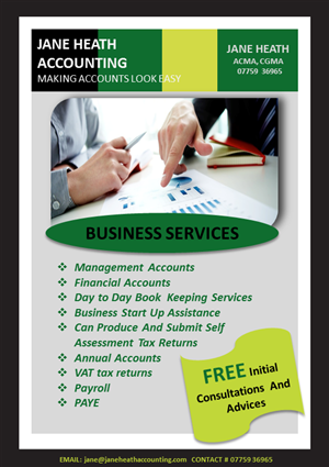 Flyer Design by humibest for Jane Heath Accounting Solutions Ltd | Design: #3462971
