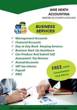 Flyer Design by humibest for Jane Heath Accounting Solutions Ltd | Design: #3475336