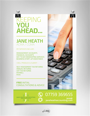 Flyer Design by NetRite-Design for Jane Heath Accounting Solutions Ltd | Design: #3482164