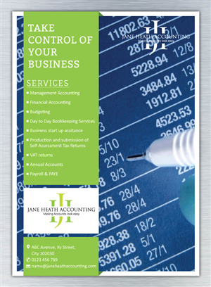 Diseño de Flyer por Sbss para Jane Heath Accounting Solutions Ltd | Diseño: #3451391