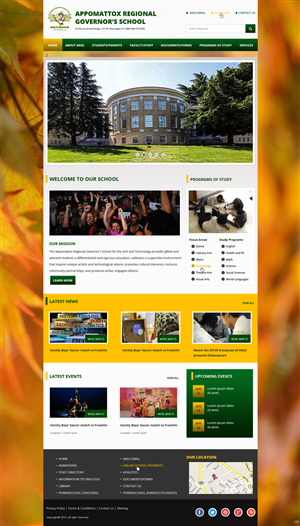 Design Wordpress par pb pour Appomattox Regional Governor's School | Design : #3429889