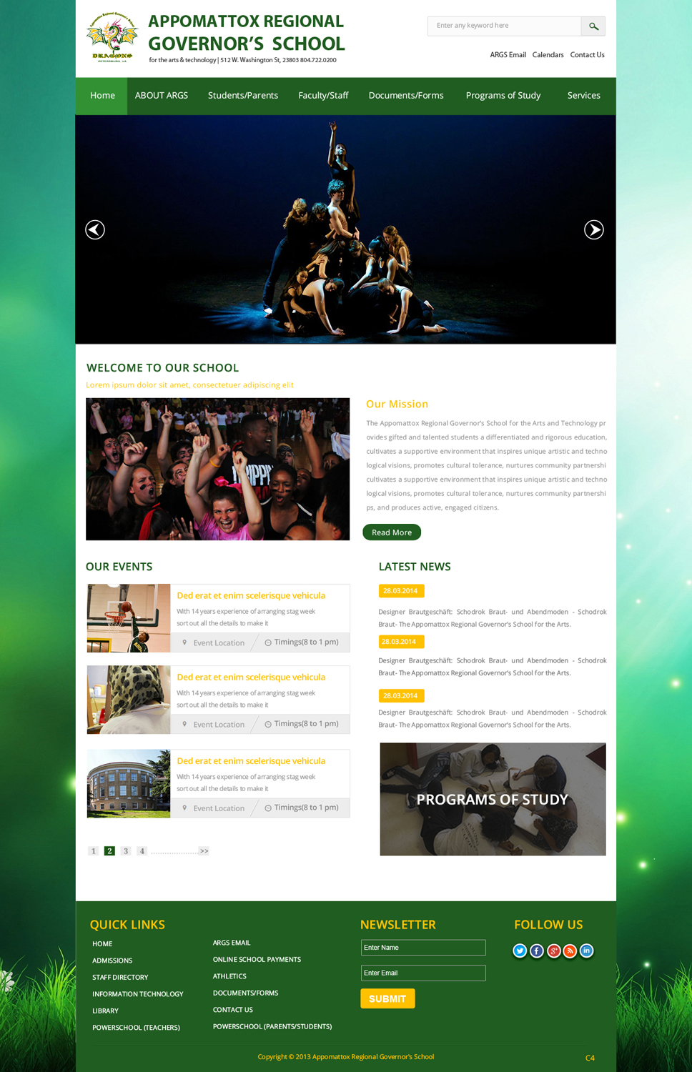 Wordpress Design by pb for Appomattox Regional Governor's School | Design #3429908