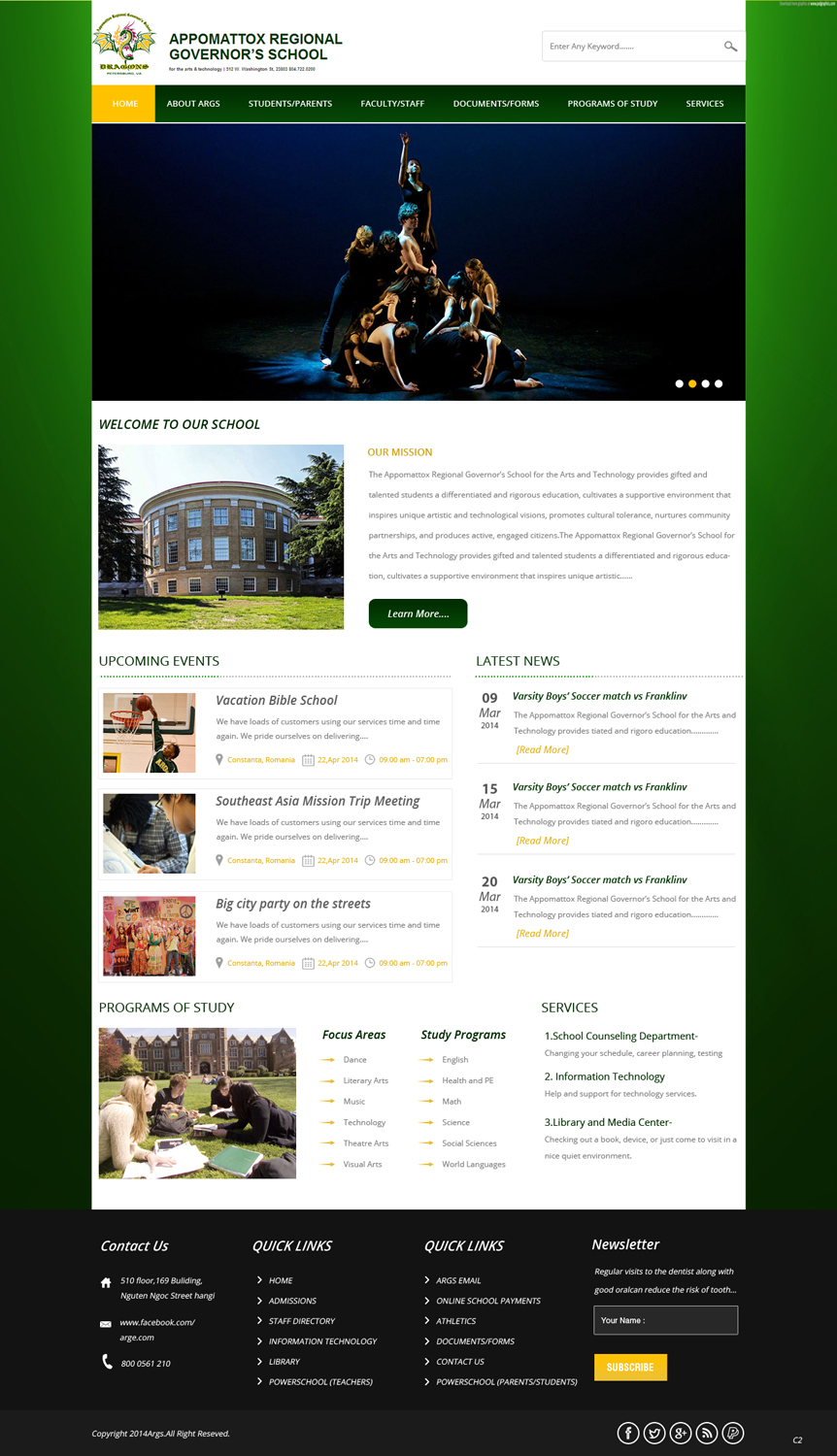 Wordpress Design by pb for Appomattox Regional Governor's School | Design #3429914