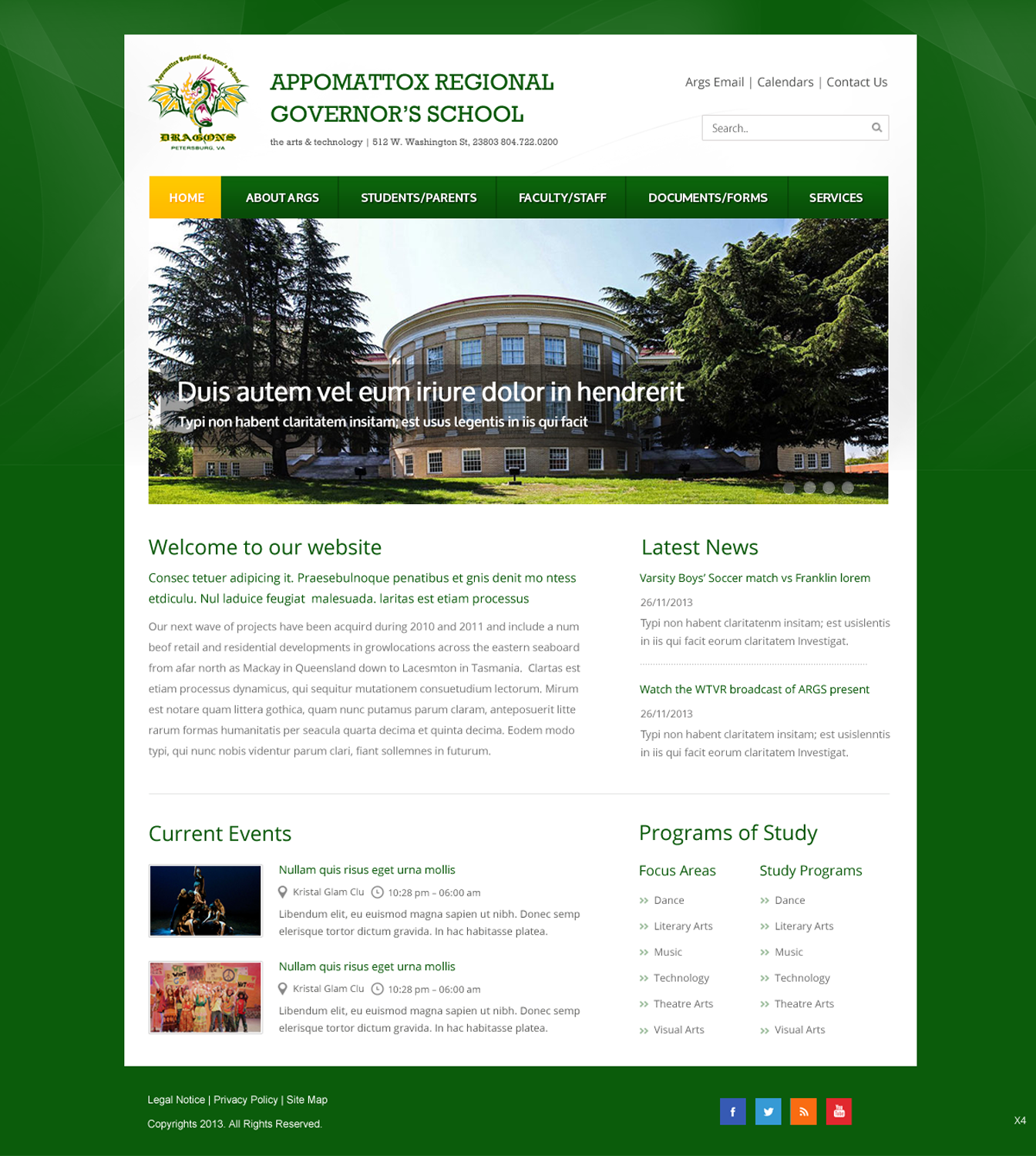 Wordpress Design by pb for Appomattox Regional Governor's School | Design #3429916